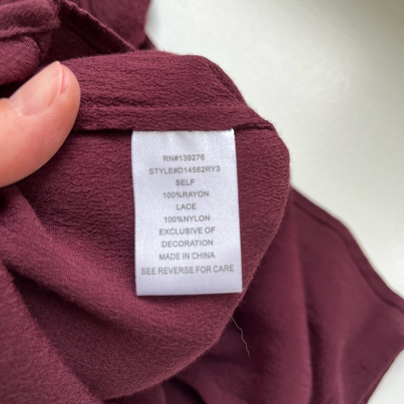 Daniel Rainn, size small, burgundy cap sleeve tank - Picture 4 of 7